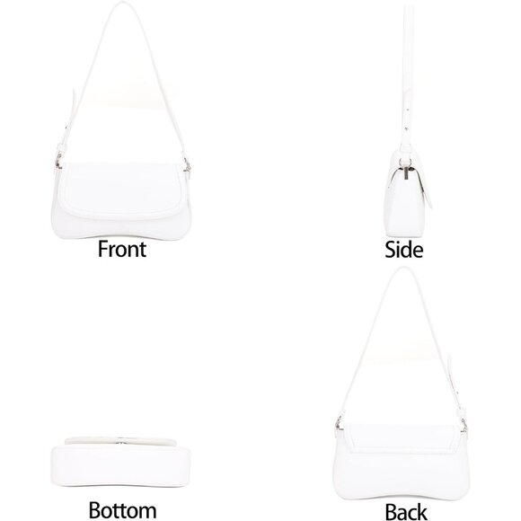 Women Small Vegan Leather Shoulder Bag Compact Purse Organizer Adjustable - Picture 6 of 6